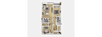 2 Bedroom 2 Bathroom M, N Floor Plan [1,601 - 1,602 SqFt]